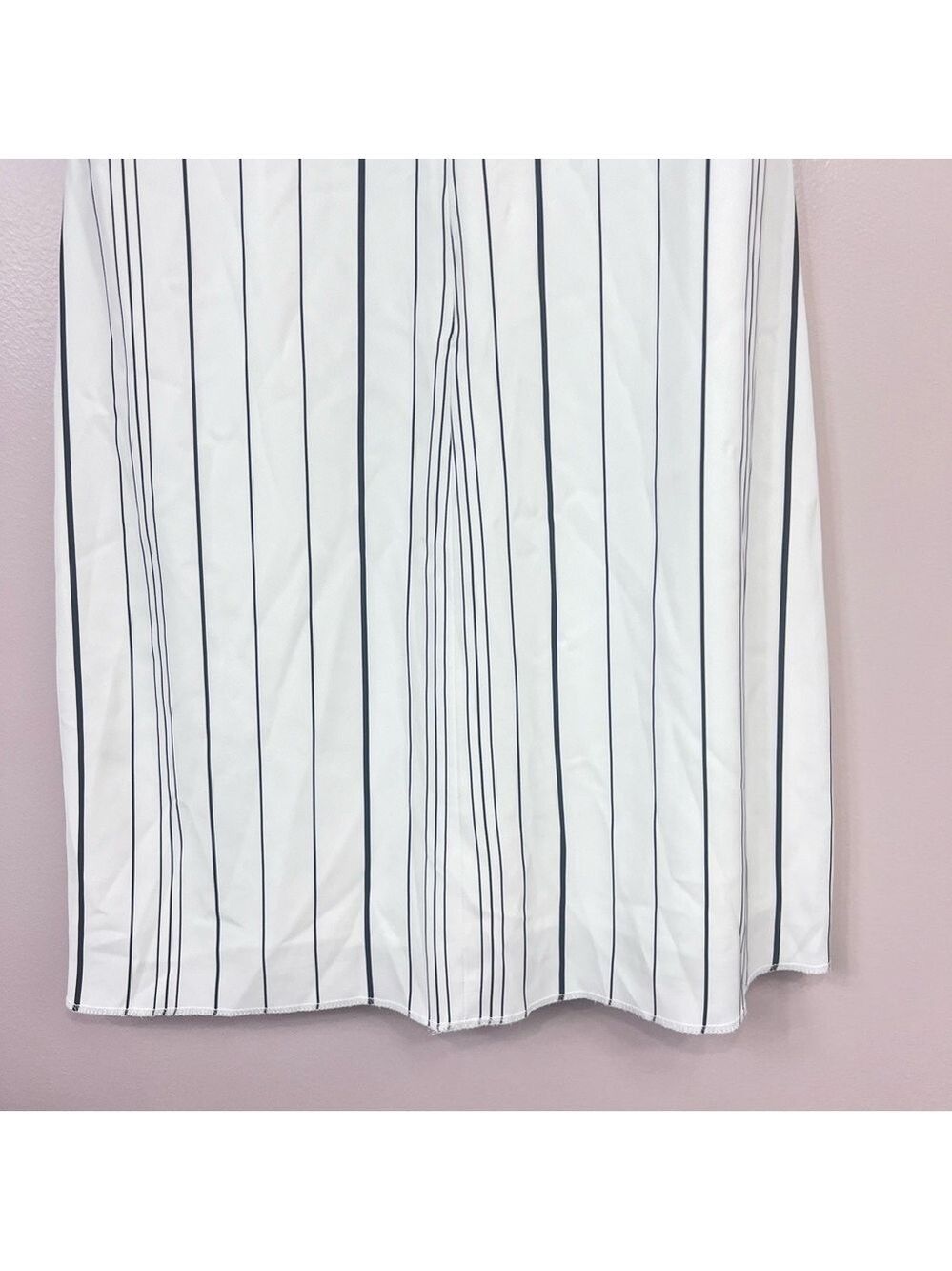 Calvin Klein Crew Neck Sleeveless Women's Shift Dress White Stripes Size 8 - Picture 9 of 12